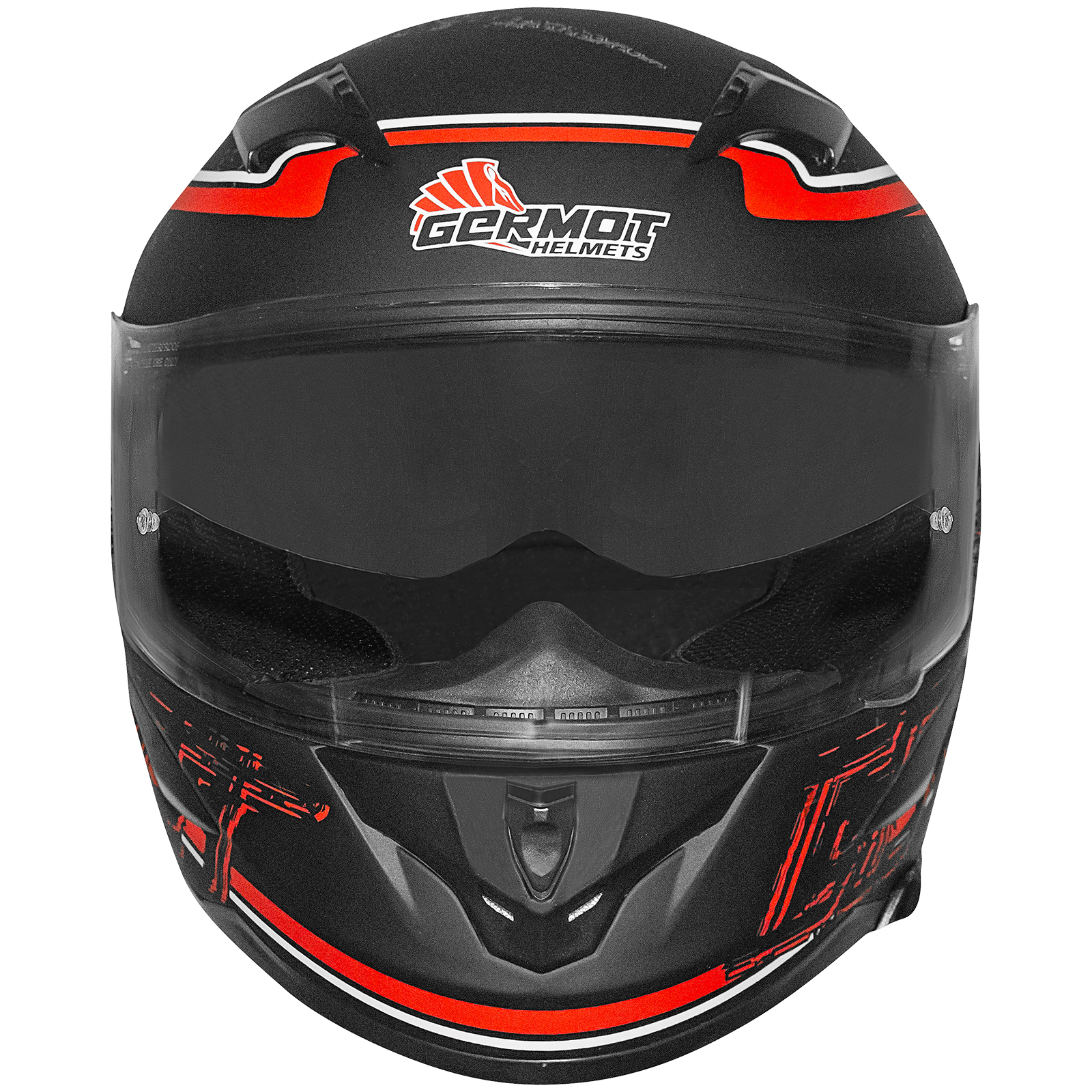 Germot GM 306 integraalhelm, mat zwart/rood
