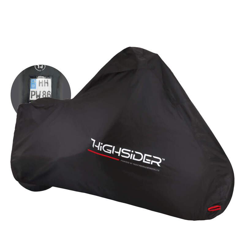 HIGHSIDER pro outdoor afdekzeil zwart M, met kentekenplaatvenster (1pc)