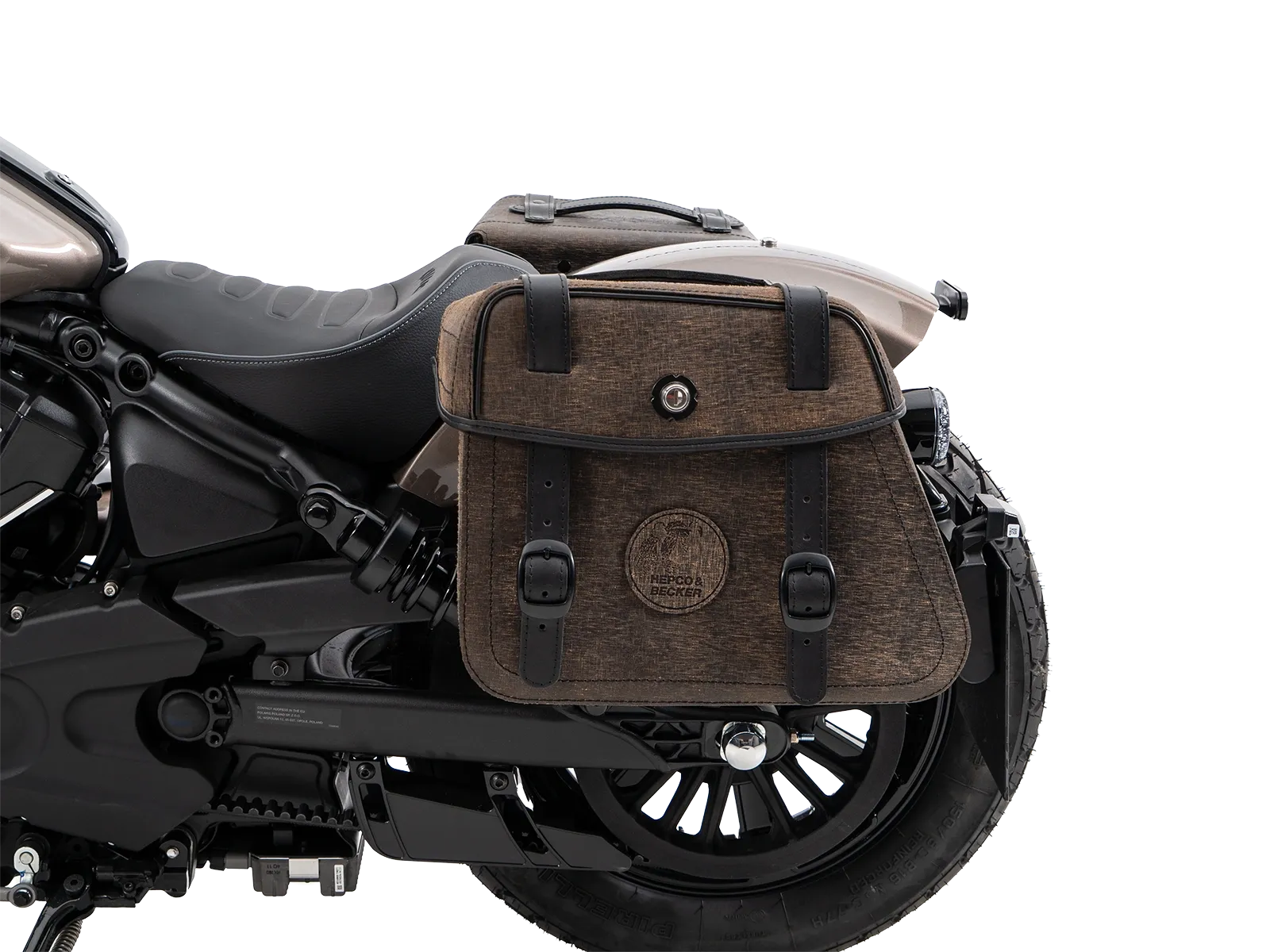 Kniptassenset bruin incl. houder voor Indian Scout Bobber 1250 (25-) Hepco & Becker