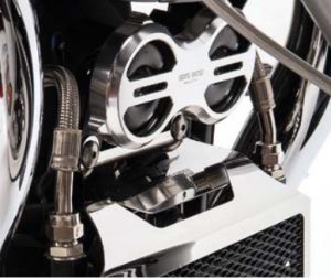 Originele claxon cover, aluminium, titanium voor Moto Guzzi Eldorado/Californië