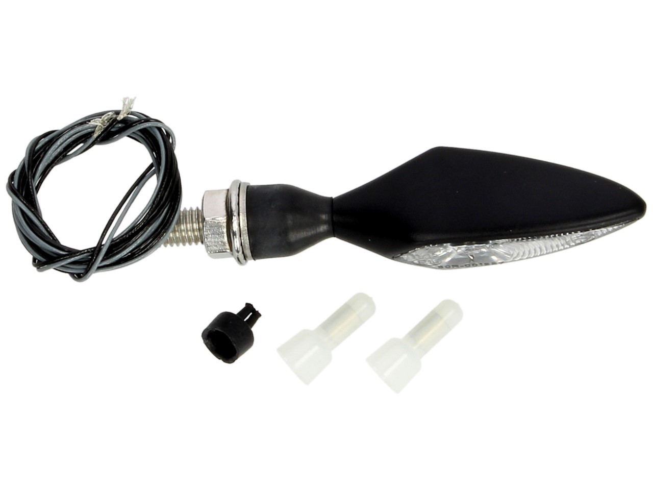 Kellermann-indicator, ruit, staal, LED, VL/HR, 12 V, zwart gesatineerd, M8x20, E-keurmerk