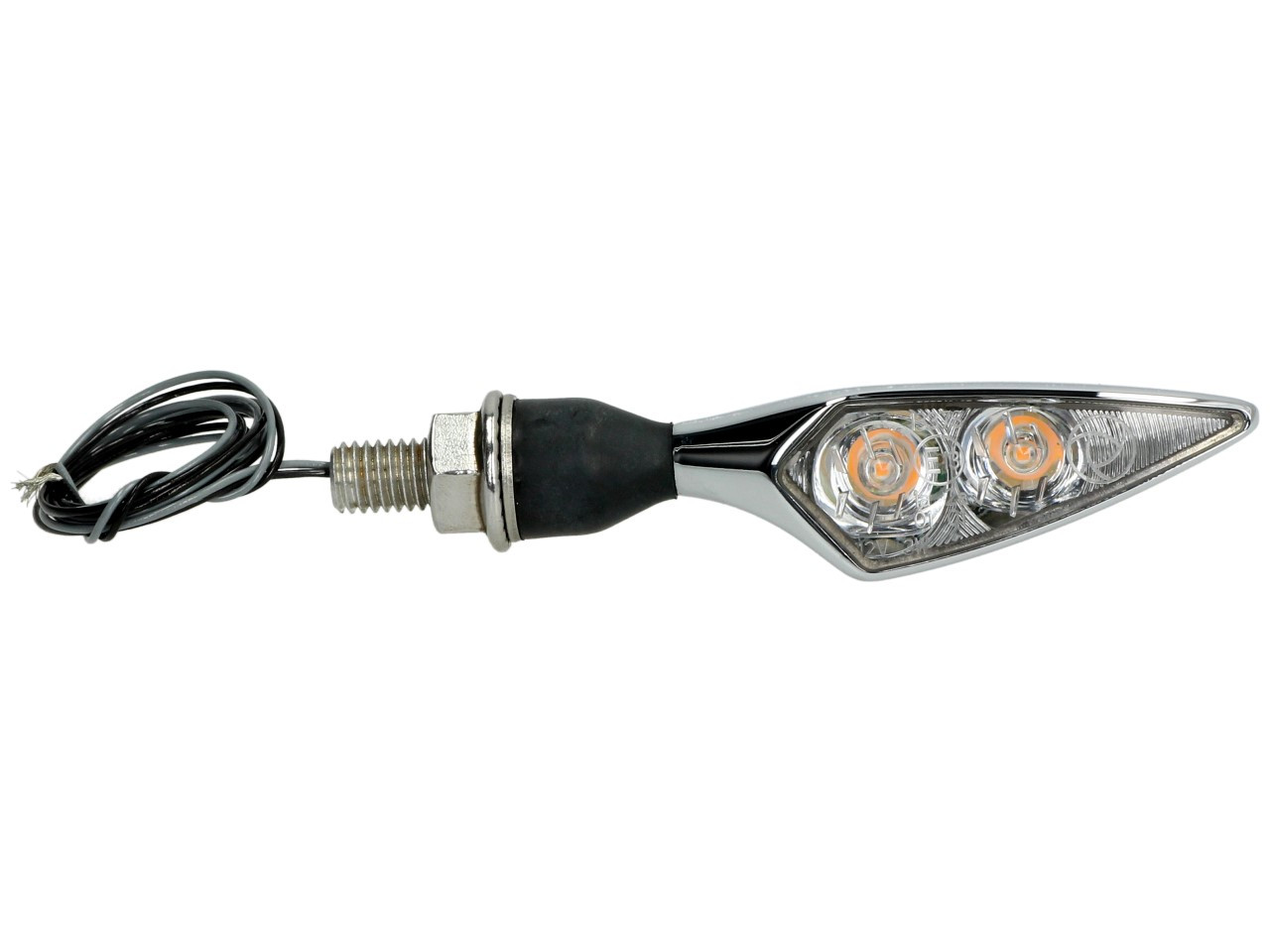 Kellermann indicator, Rhombus Extreme, aluminium, LED, VL/HR, 12 V, glanzend chroom, M8x20, E-gekeurd