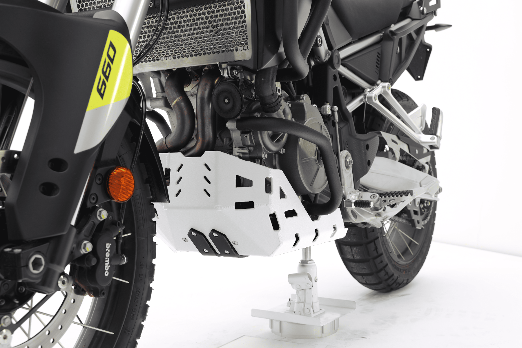 Aluminium motorbeschermer wit voor Aprilia Tuareg 660