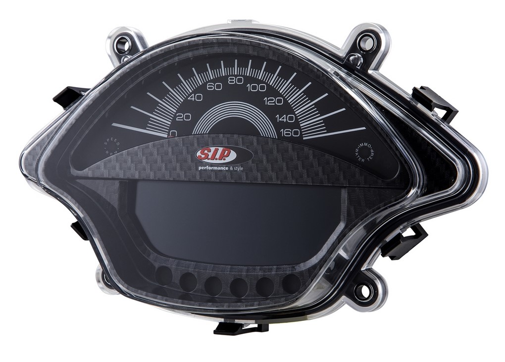 Toerenteller/snelheidsmeter voor Vespa GTS/GTS Super 300cc FL ('14-), carbon-look