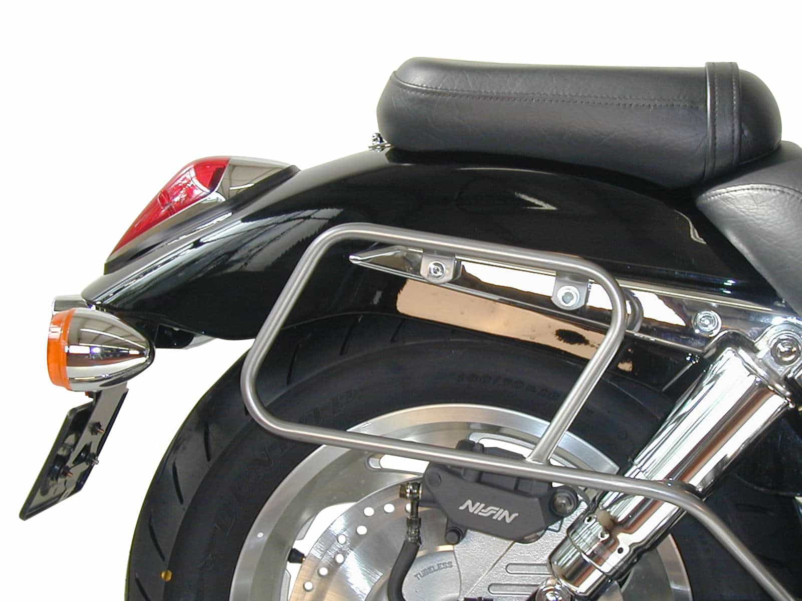 Chromen buisvormige leren tassenhouder voor Honda VTX 1800 (01-06) Hepco & Becker