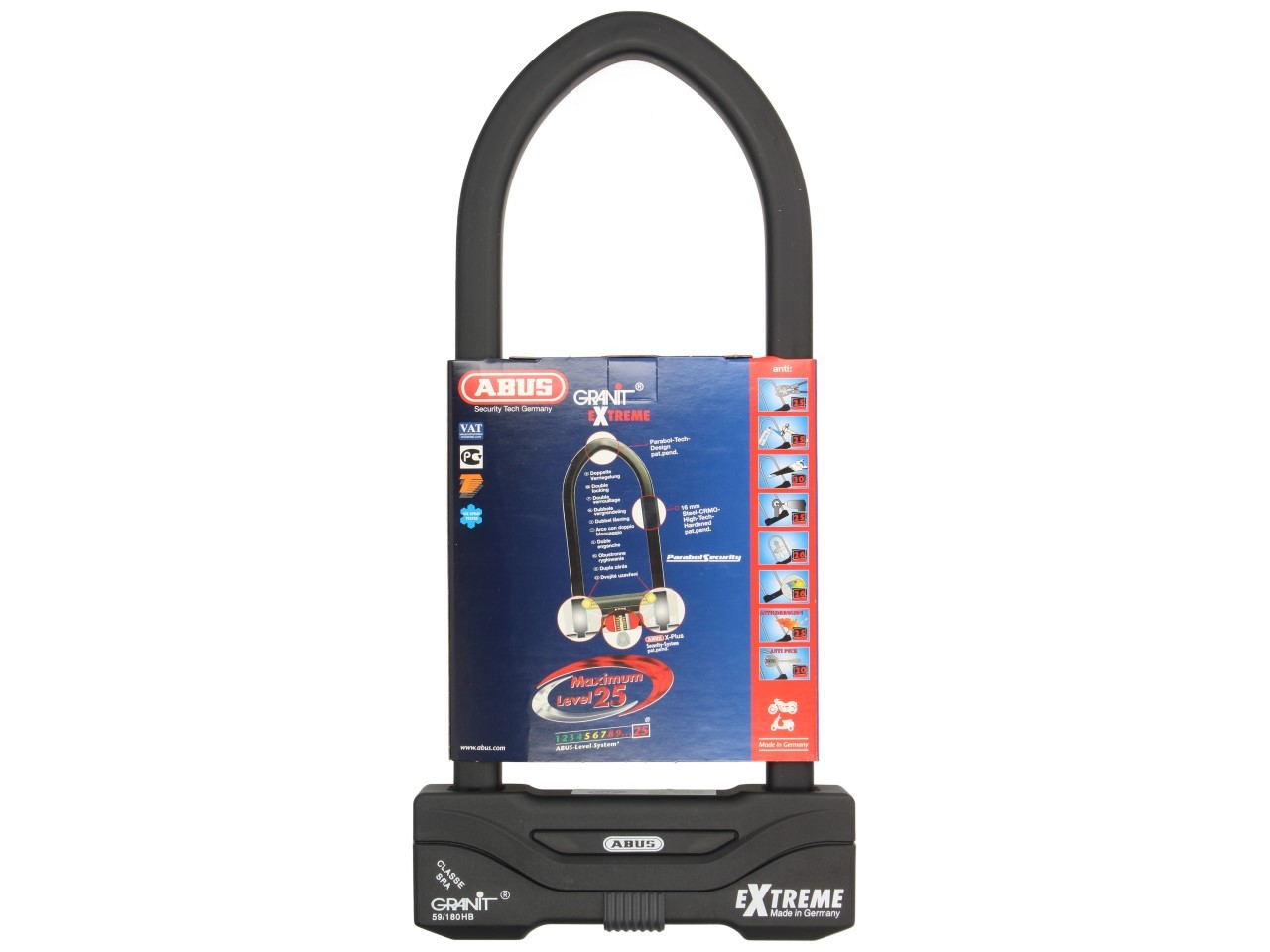 ABUS U-slot 310x111 Granit Extreme Plus 59 voor motorfiets, scooter & Vespa