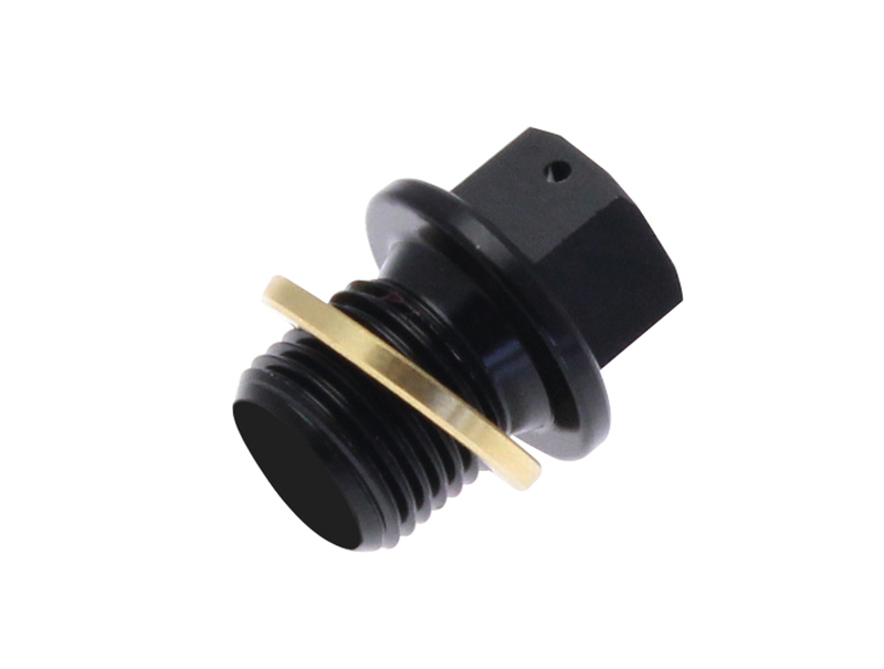 Tecnium aftapplug - aluminium zwart M19x1,5x14