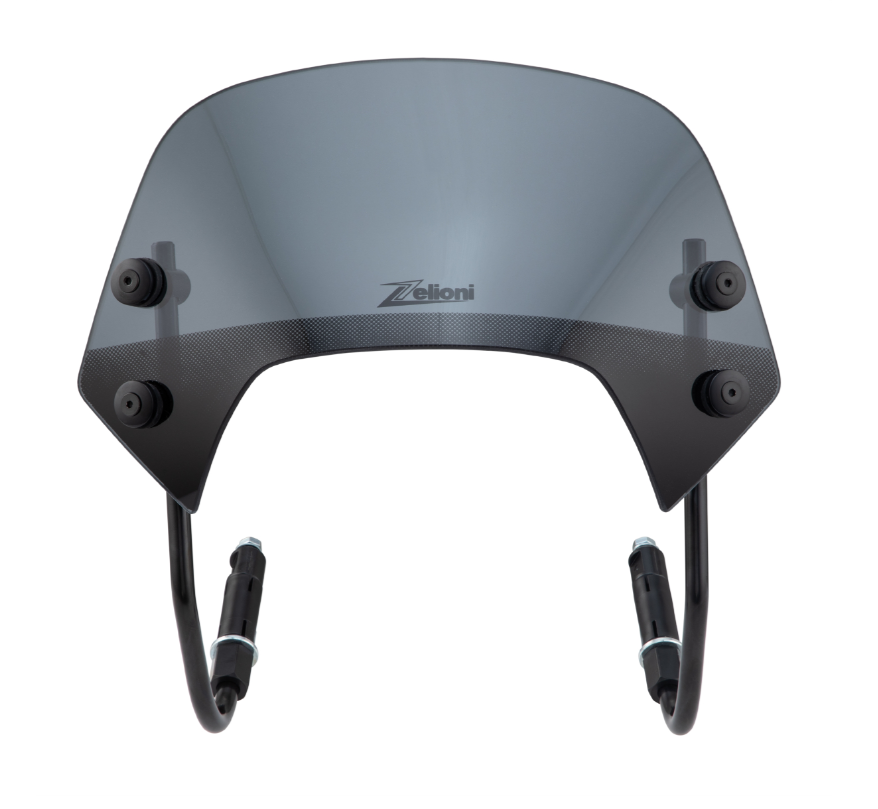 Flyscreen ZELIONI Racing voor Vespa Sprint 50-150cc 2T/4T, zwart getint