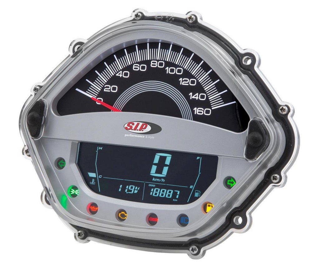 Toerenteller/snelheidsmeter voor Vespa GT/GT L 125/200cc/ GTS 125cc, zilver