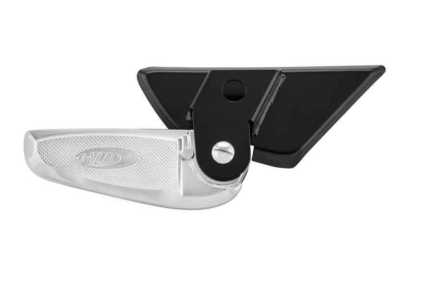Voetsteunen rechts en links voor Vespa LX /LXV /S 50-150cc, zwart/chroom