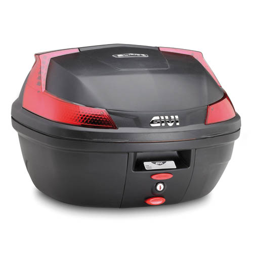 B37 BLADE MONOLOCK Topkoffer zwart met plaat en rode reflectoren Givi