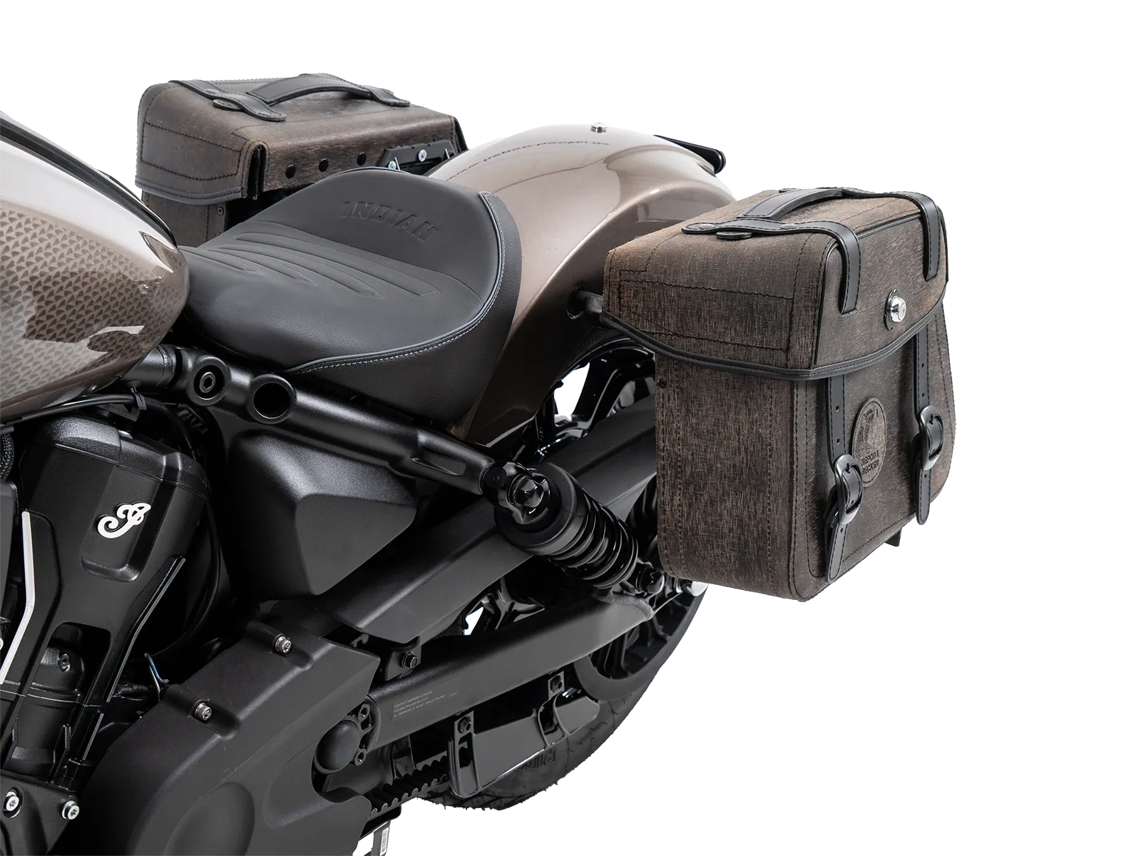 Kniptassenset bruin incl. houder voor Indian Scout Bobber 1250 (25-) Hepco & Becker