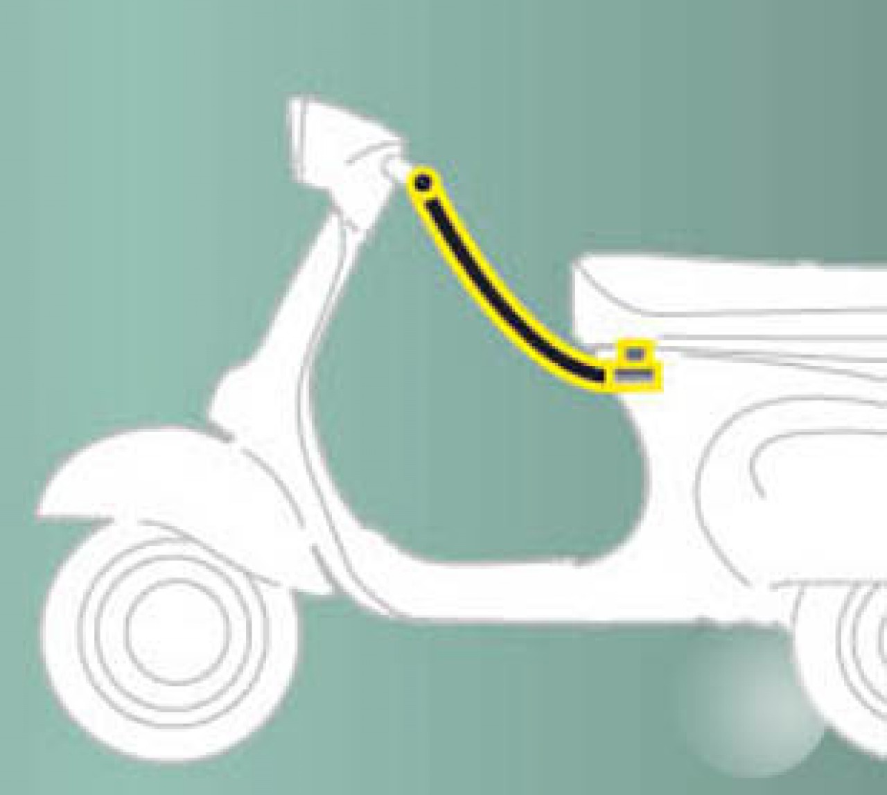 Antidiefstalinrichting (zadel - stuur) standaard voor Medley Original Piaggio