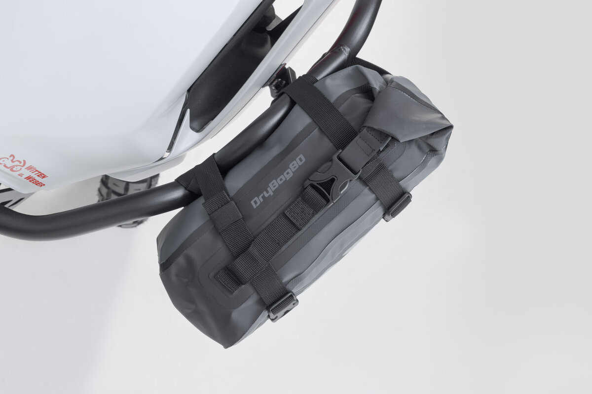 Drybag 80 achtertas voor Aprilia ETV 1200 Caponord, zwart/grijs - SW Motech