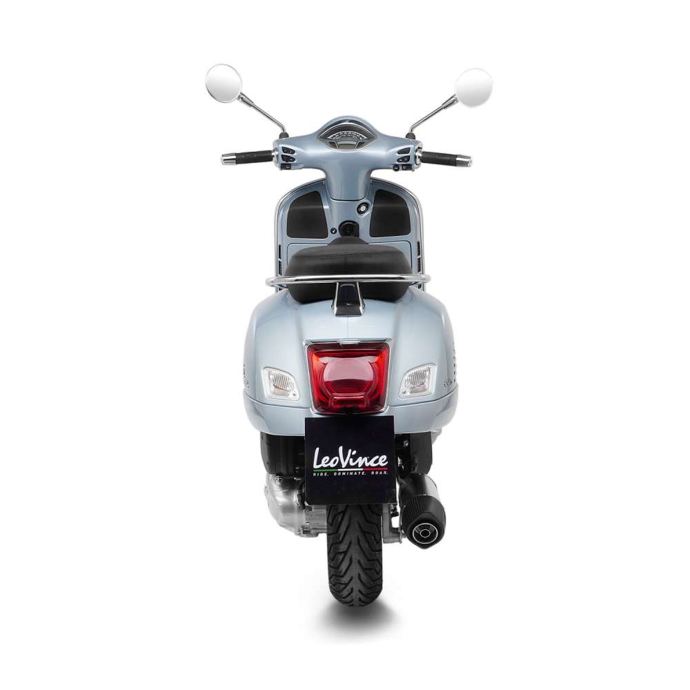 LeoVince uitlaatsysteem LV One Evo voor Vespa GTS 125 /Super, zilver, slip on, E-certificaat, Euro5