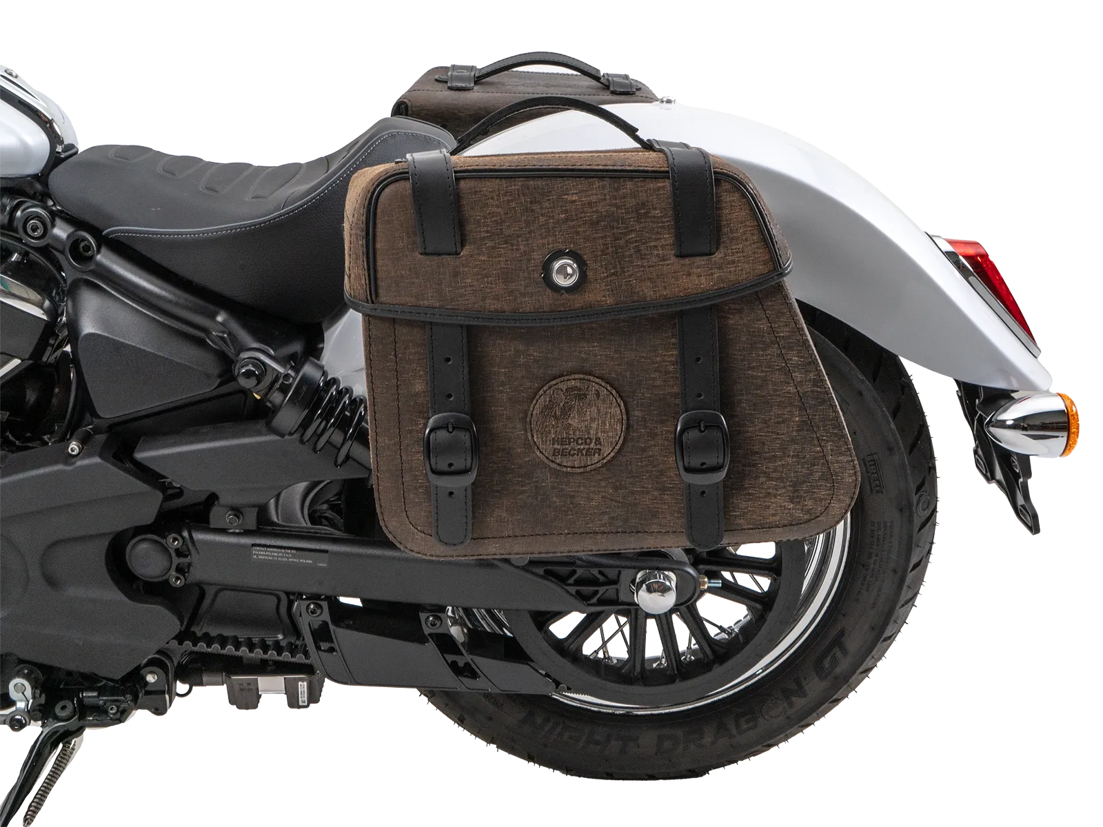 Kniptassenset bruin incl. houder voor Indian Scout Classic 1250 (25-) Hepco & Becker