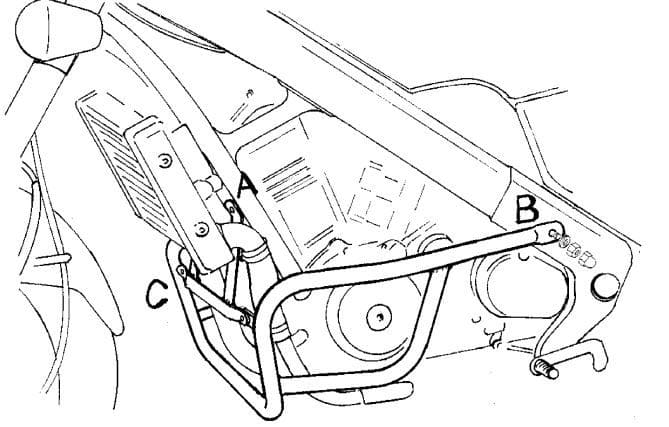 Motorbeschermer zwart voor Honda NTV 650 (88-98) Hepco & Becker
