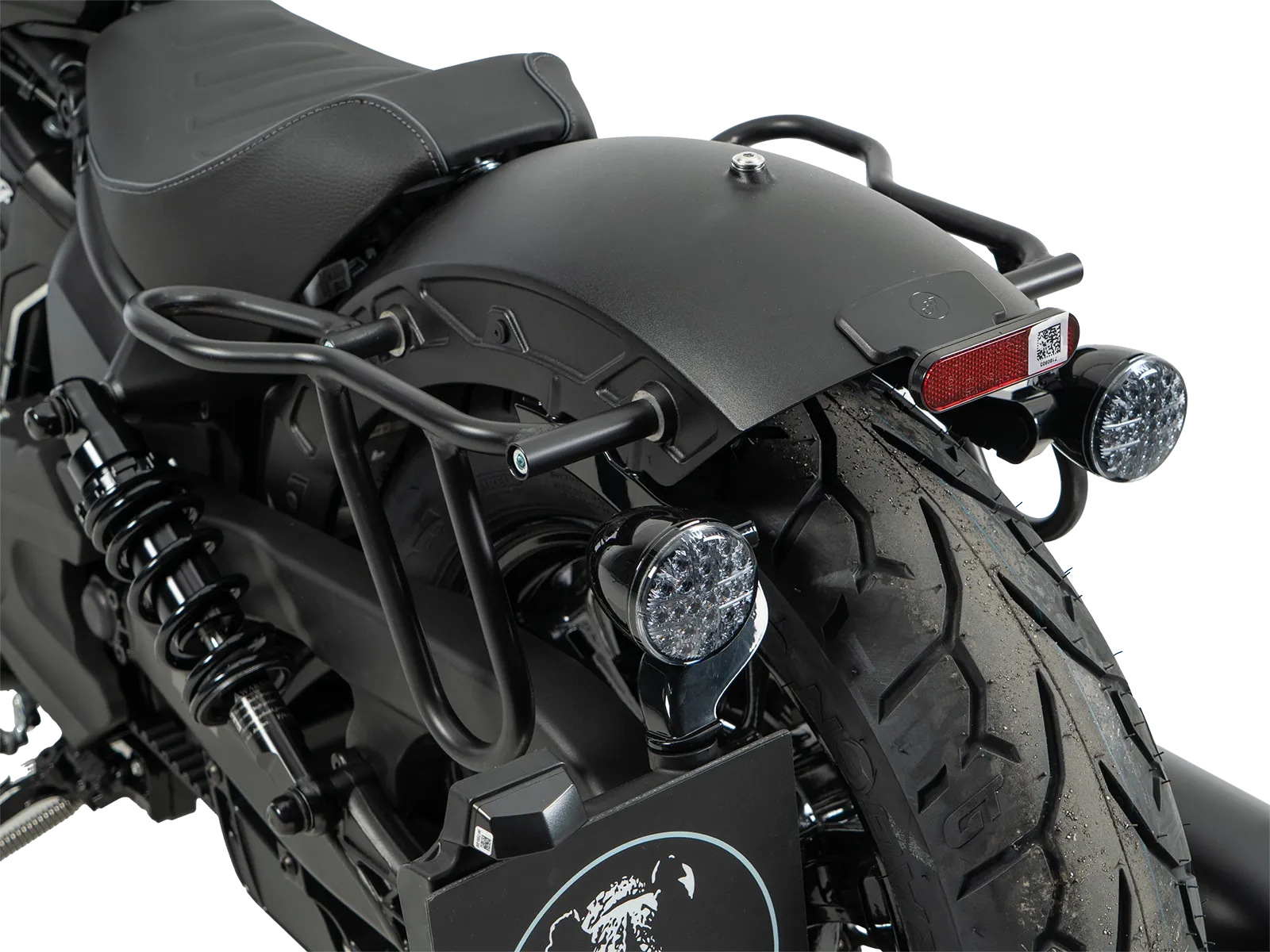 Leren tassenhouder uitsparing zwart voor Indian Scout Sixty Bobber (25-) Hepco & Becker