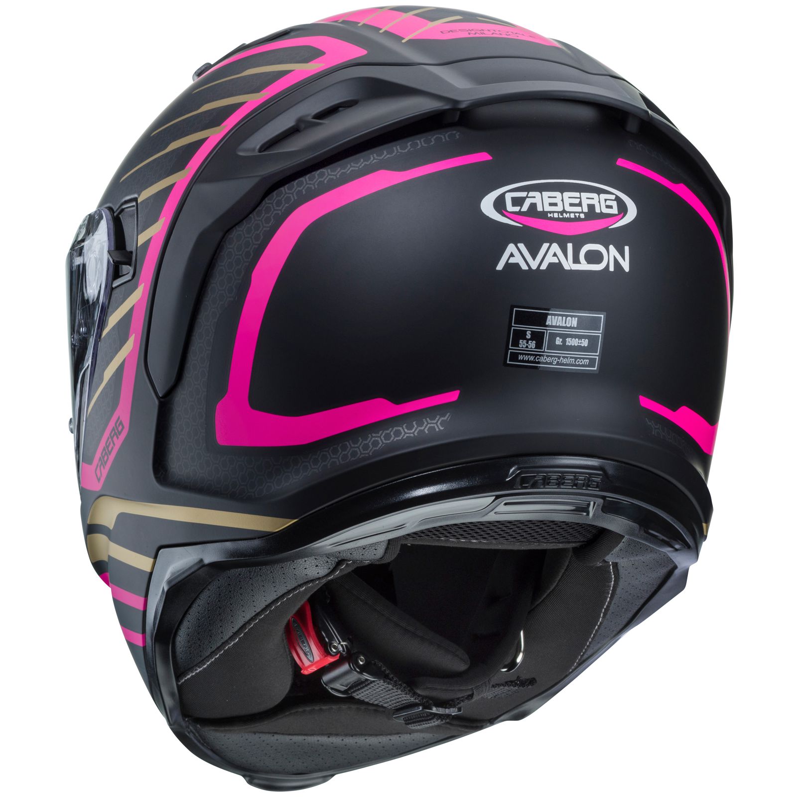 Caberg Helm Avalon Forge, mat zwart/fuchsia goud