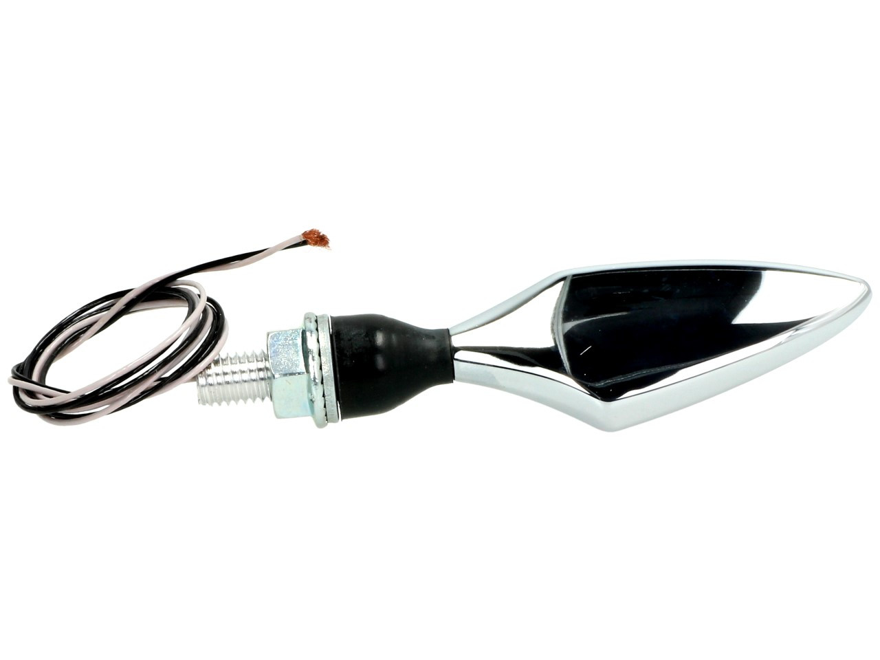 Kellermann indicator, ruit, staal, LED, VR/HL, 12 V, glanzend chroom, M8x20, E-goedgekeurd