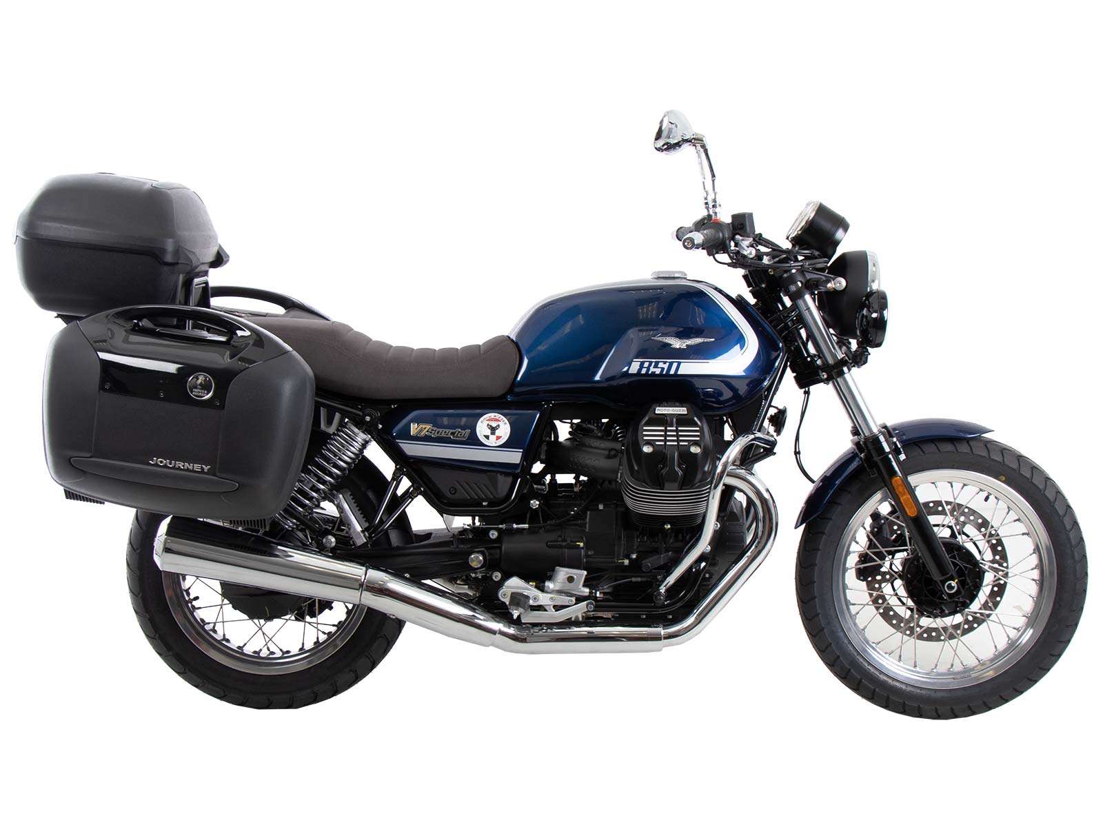 Buisvormige bagagedrager topkoffer chroom voor Moto Guzzi V7 850 Special/Stone/Centenario (21-24)