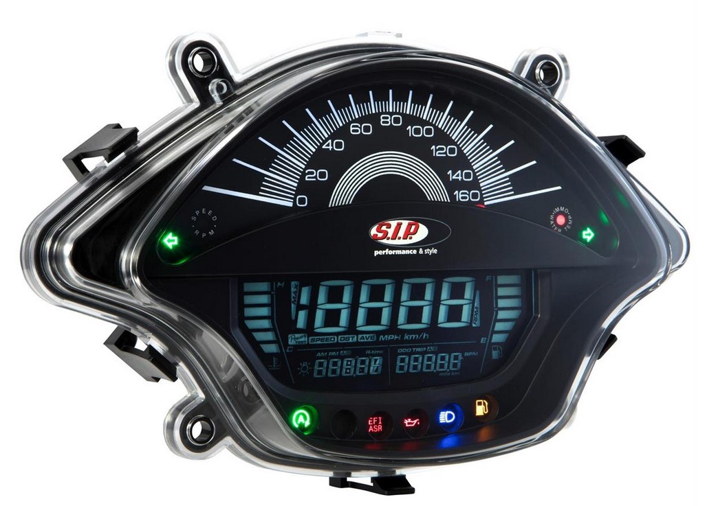 Toerenteller/snelheidsmeter voor Vespa GTS/GTS Super 300cc FL ('14-), zwart