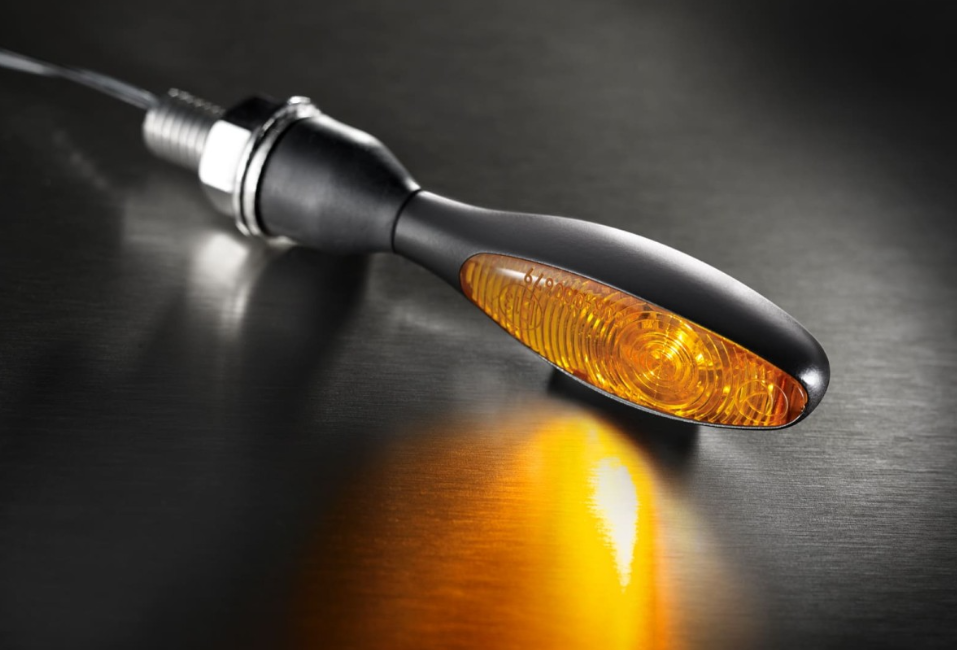 Kellermann indicator, Micro 1000 Halogeen, staal, halogeen, HR/HL, 12 V, 6 W, zwart satijn afwerking