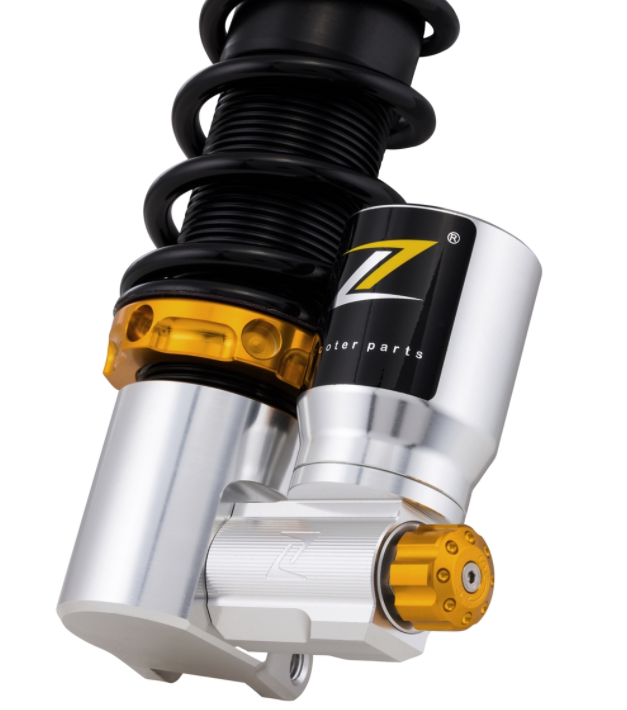 Schokdemper "Black Edition", voor Vespa Primavera/Sprint 50 -150cc ('17-), zilver/oranje/zwart