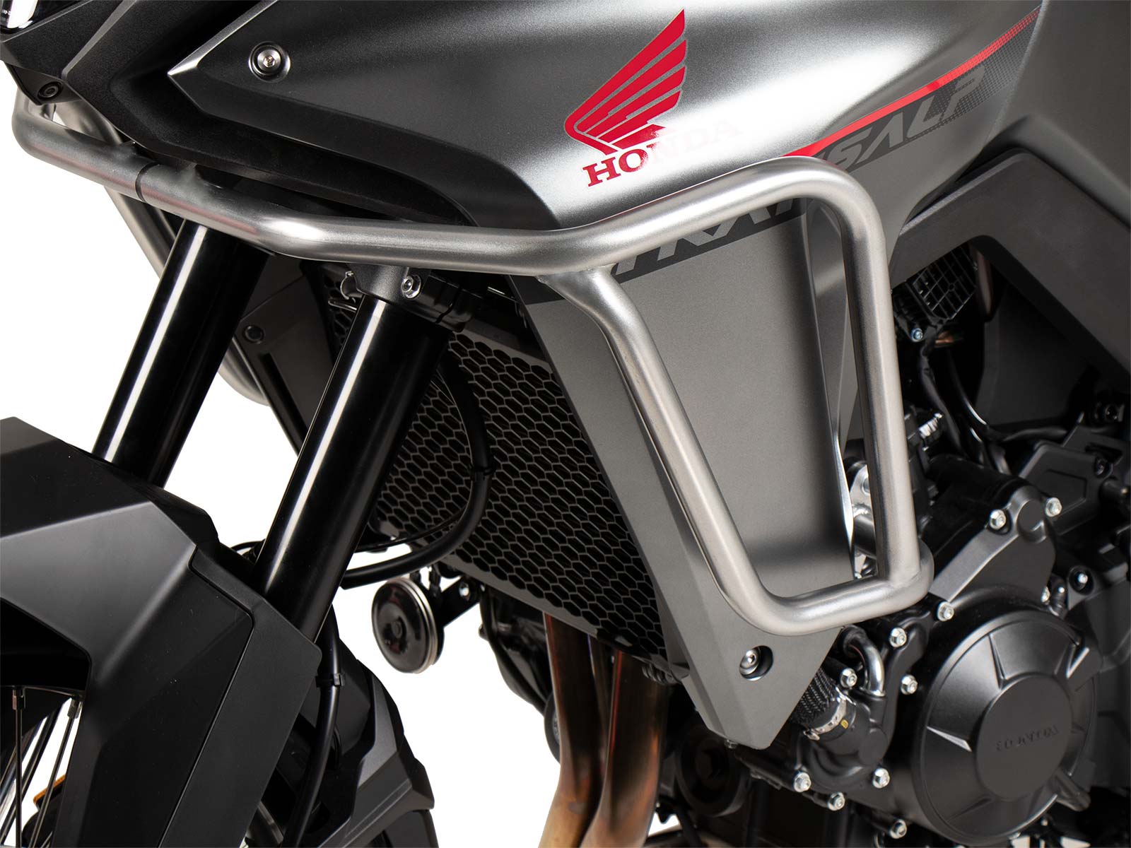 Zilveren tankbeschermbeugel voor Honda XL 750 Transalp / E-Clutch (25-) Hepco & Becker