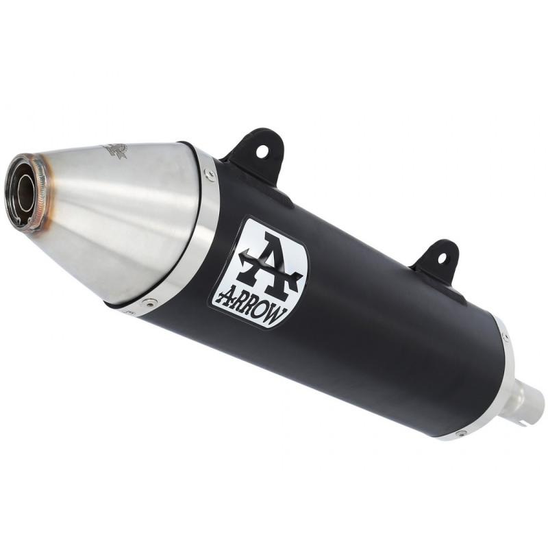 ARROW Auspuff DARK THUNDER für Yamaha XT660R 2004-2016. Aluminium schwarz