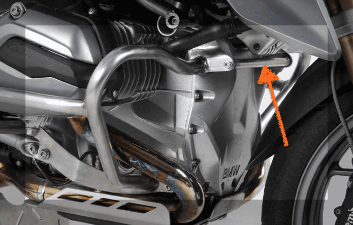 Roestvrijstalen verstevigingssteun voor motorbeschermer voor BMW R 1200 GS LC (13-18) Hepco & Becker