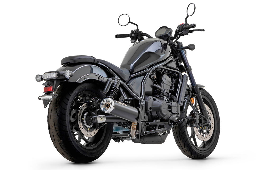 ARROW Uitlaat REBEL DARK Sip-On met aluminium eindkap voor Honda CMX 1100 Rebel /DCT (21-25)