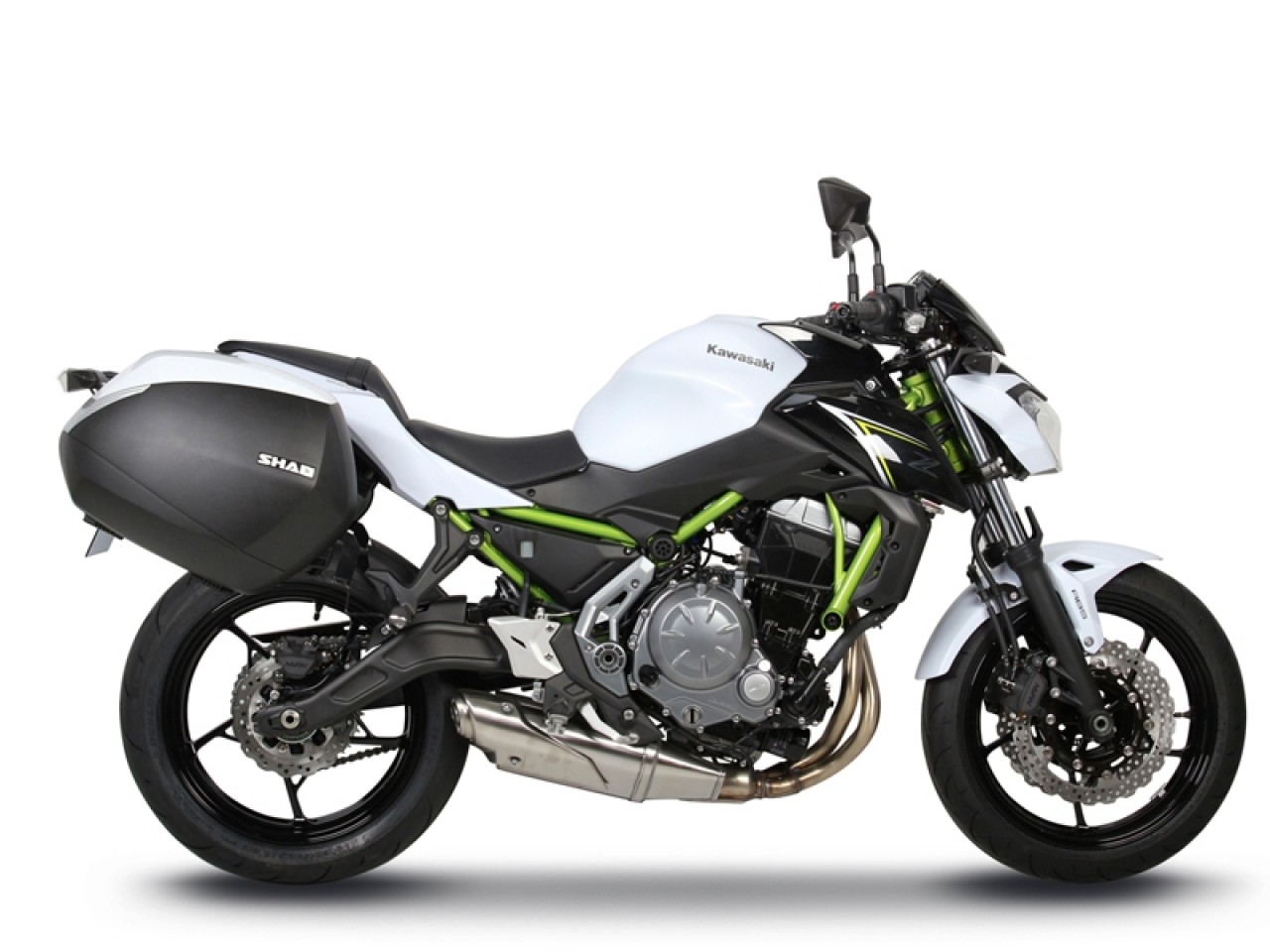 Shad zijkofferhouders 3P-systeem, zwart gelakt, voor de Kawasaki Ninja 650 / Z 650 (17-)