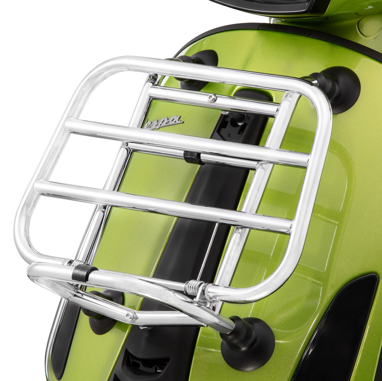 Bagagerek vooraan voor Vespa Primavera /Sprint /Elettrica 50-150ccm, opvouwbaar, chroom