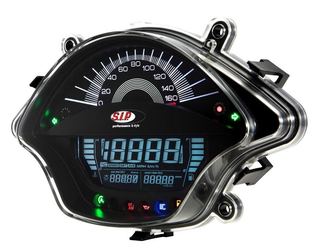 Toerenteller/snelheidsmeter voor Vespa GTS/GTS Super 300cc FL ('14-), zwart