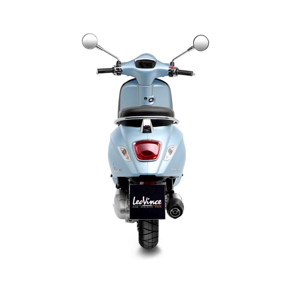 LeoVince uitlaatsysteem compleet LV One Evo voor Vespa Primavera 125, roestvrij staal zilver, E-certificaat