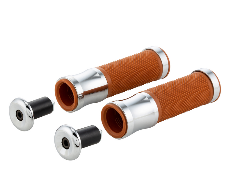 Handvatten Ø 24/24 mm, L 125 mm voor Vespa PX 125-200cc, chroom/bruin