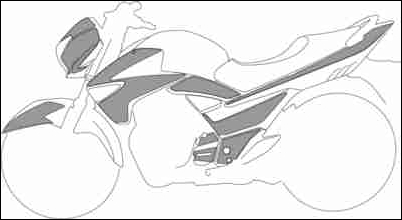 Beschermfolie set, transparant voor Suzuki GW250 Inazuma BJ. 2013-2015