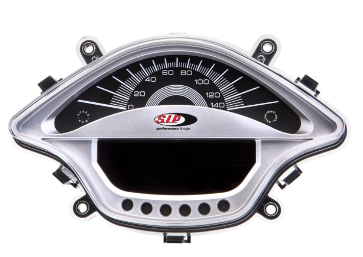 Toerenteller/snelheidsmeter voor Vespa Primavera/Sprint 50-150cc 2T/4T AC, zilver