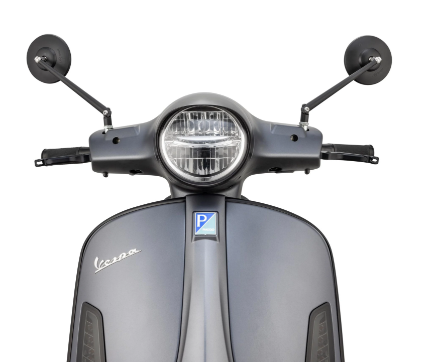 Standaardspiegel links of rechts voor Vespa PX 125-200ccm, zwart mat