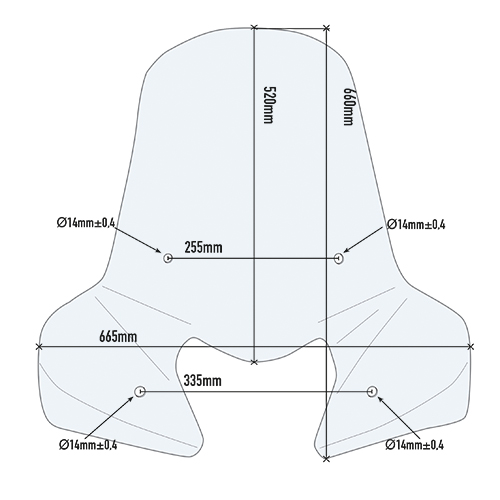 Voorruit groot transparant, voor Honda SH 300 (07-11) - 440x665 mm (HxB) Givi
