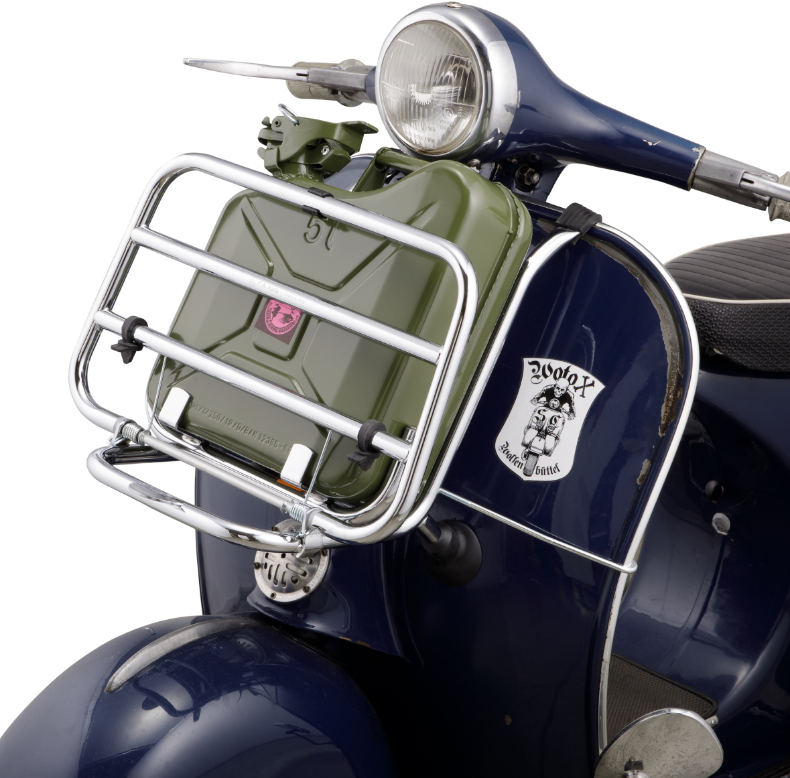 Bagagerek vooraan voor Vespa PX 80-200cc, opvouwbaar, chroom