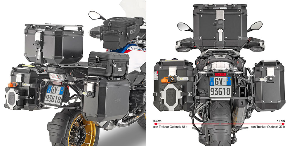 Buisvormige stalen zijkofferdrager voor BMW R 1200 GS Adventure (MY 14-18) / R 1200 GS (MY 13-18) / R 12