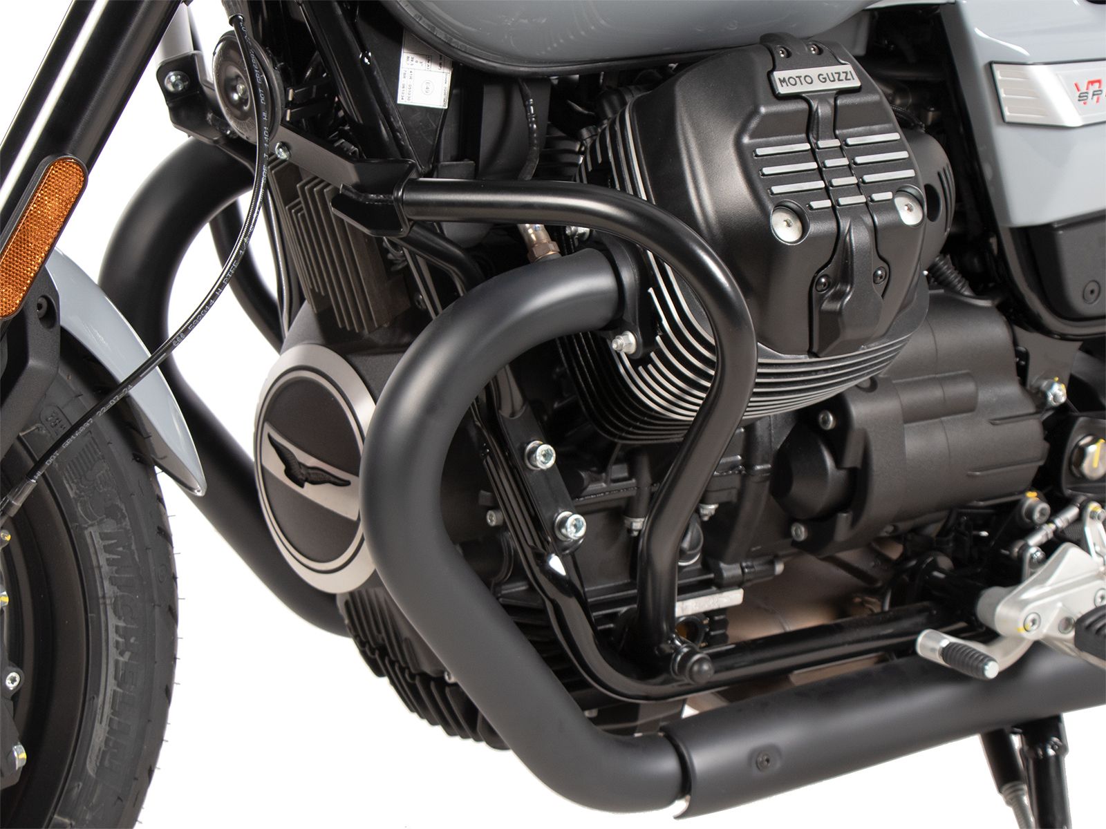 Motorbeschermer zwart voor Moto Guzzi V7 850 Stone (25-) Hepco & Becker