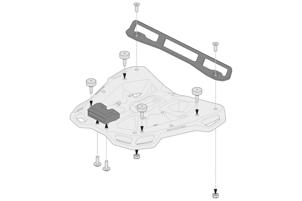 SW-Motech adapterset voor ADVENTURE-RACK bagagedrager voor Shad 2 topkoffers