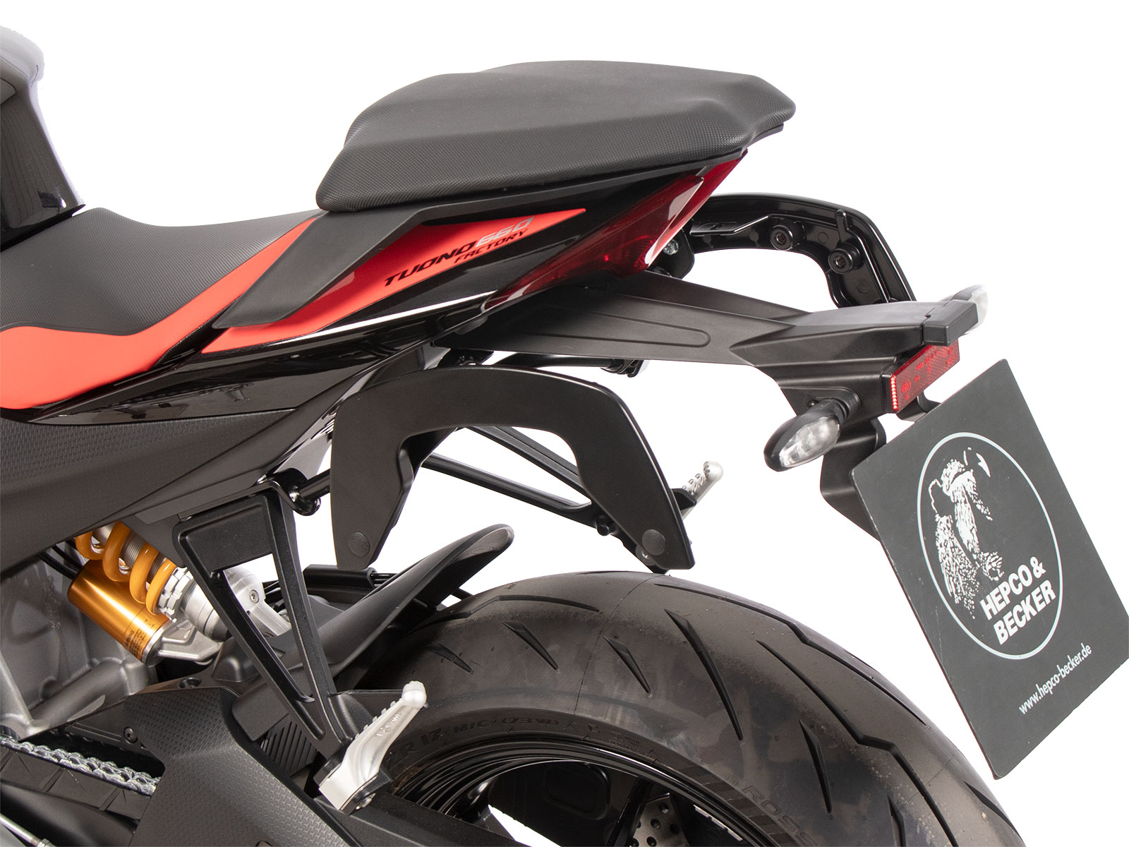 C-Bow zijdrager zwart voor Aprilia Tuono 660 Factory (2022-) Hepco & Becker