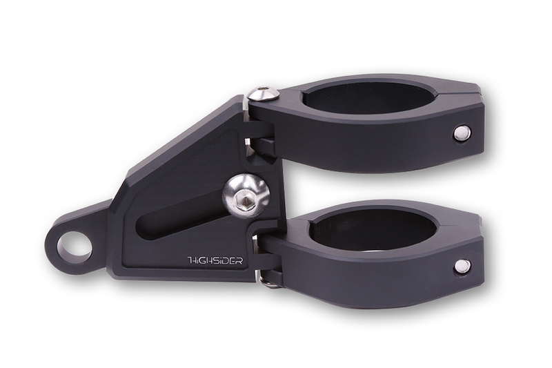 HIGHSIDER pro Extend lamphouder zwart set, CNC, aluminium, voor Ø 38-41 mm, lengte verstelbaar