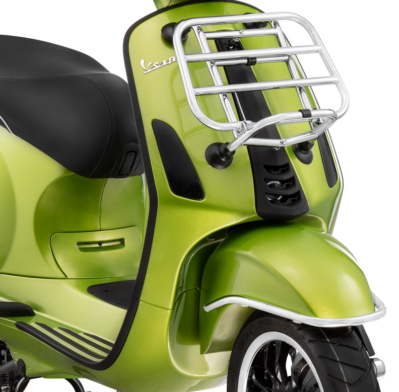 Bagagerek vooraan voor Vespa Primavera /Sprint /Elettrica 50-150ccm, opvouwbaar, chroom