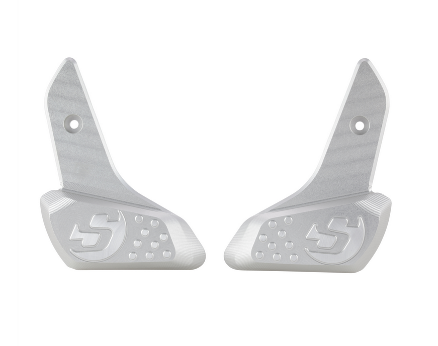 Voetsteunen rechts en links voor Vespa Primavera /Sprint 50-150ccm 2T/4T AC, zilver mat
