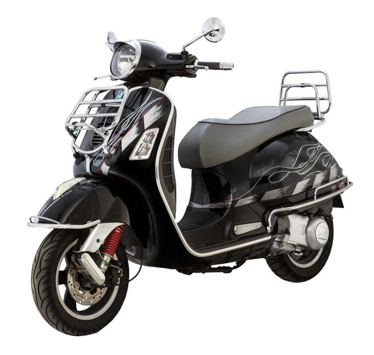 Crashbar zijafdekking achter voor Vespa GTS /GTS Super /GTV, 125-300ccm, chroom